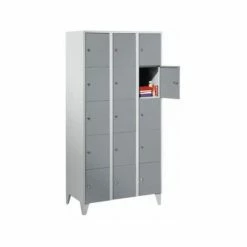 Wolf Stahlspind - Mit Stollenfüßen, 15 Fächer, 300 Mm, Lichtgrau / Silbergrau