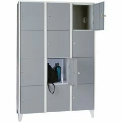 Wolf Stahlspind - Mit Stollenfüßen, 12 Fächer, 400 Mm, Lichtgrau / Silbergrau -WOLF Geschäft 15623300 4