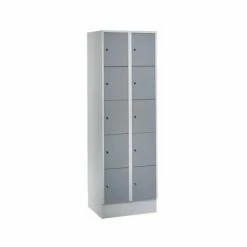 Wolf Stahlspind - Mit Bodensockel, 10 Fächer, 300 Mm, Lichtgrau / Silbergrau