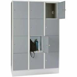 Wolf Stahlspind - Mit Bodensockel, 12 Fächer, 400 Mm, Lichtgrau / Silbergrau -WOLF Geschäft 15623309 4