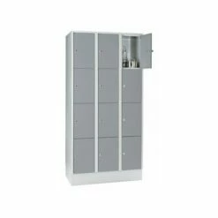 Wolf Stahlspind - Mit Bodensockel, 12 Fächer, 300 Mm, Lichtgrau / Silbergrau