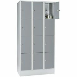 Wolf Stahlspind - Mit Bodensockel, 12 Fächer, 300 Mm, Lichtgrau / Silbergrau -WOLF Geschäft 15623311 4