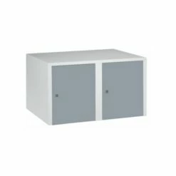 Wolf Aufsatzschrank - 2 Abteile, HxBxT 445 X 800 X 500 Mm, Silbergrau