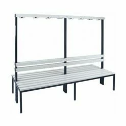 Wolf Garderobenbank, Zweiseitig - Länge 2000 Mm, PVC-Leiste - 2 X 8 Doppelhaken,