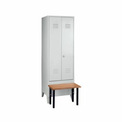 Wolf Kleiderspind Mit Vorgebauter Bank - Vollwand-Türen, Abteilbreite 600 Mm, 1 1 Wolf Kleiderspind Mit Vorgebauter Bank - Vollwand-Türen, Abteilbreite 600 Mm, 1