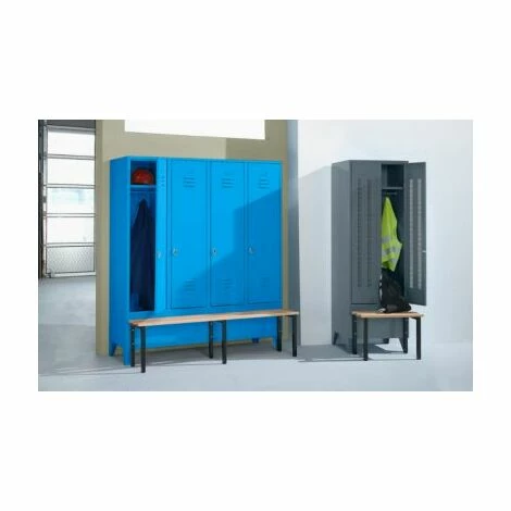 Wolf Kleiderspind Mit Vorgebauter Bank - Vollwand-Türen, Abteilbreite 600 Mm, 1 2 Wolf Kleiderspind Mit Vorgebauter Bank - Vollwand-Türen, Abteilbreite 600 Mm, 1 – Bild 2