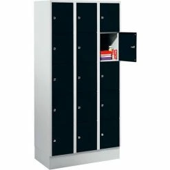 Wolf Stahlspind - Mit Bodensockel, 15 Abteile, 300 Mm - Lichtgrau / Enzianblau -WOLF Geschäft 15629940 5