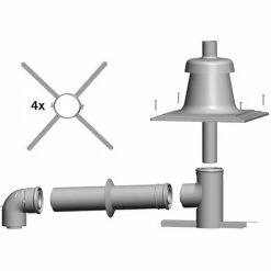 WOLF Anschluss-Set C33x DN80/125 An Konz. LAF Im Schacht, Edelstahl