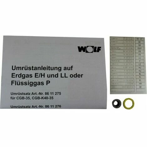 WOLF Umrüstsatz Für Gasbrennwertthermen CGB-50 Flüssiggas Auf Erdgas Bzw. LL/E 1 WOLF Umrüstsatz Für Gasbrennwertthermen CGB-50 Flüssiggas Auf Erdgas Bzw. LL/E