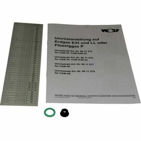 WOLF Umrüstsatz Für Gasbrennwertthermen CGB-50 Erdgas E/LL Auf Flüssiggas P 1 WOLF Umrüstsatz Für Gasbrennwertthermen CGB-50 Erdgas E/LL Auf Flüssiggas P
