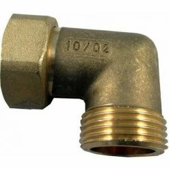 WOLF Fitting Bogen 90Gr 1"AG Mit Überwmutter,Messing, 2009011