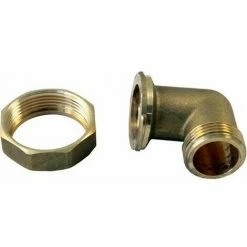 WOLF Fitting Bogen 90Gr 1"AG - 1 1/2" Mit Überwmutter,Messing, 2009012