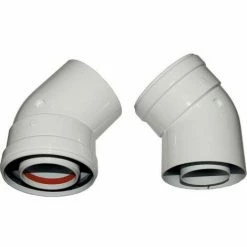 WOLF LAS-Bogen DN 60/100 45Grad, 1 Satz = 2 Stück