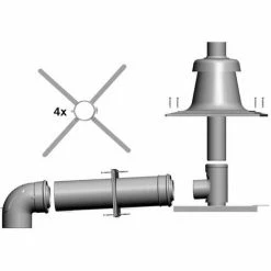 WOLF Anschluss-Set C93x DN80/125 Für Schachteinbau, Edelstahl