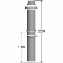 WOLF Dachdurchführung DN 160/186, Konzentrisch Schwarz