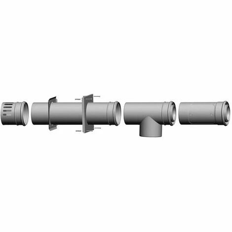 WOLF Anschluss-Set C53x/C83x DN80/125 Für Schachteinbau/Zuluft über Außenwand 1 WOLF Anschluss-Set C53x/C83x DN80/125 Für Schachteinbau/Zuluft über Außenwand