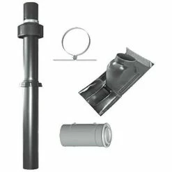 WOLF Paket C33x Für Luft-/Abgasführung Senkrecht Für Schrägdach - DN 60/100 - Farbe Schwarz