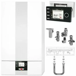 WOLF CGB-2 20 KW Gasbrennwert-Heizungspaket Mit Bedienmodul BM-2 In Schwarz Und Zubehör - 8615009F30
