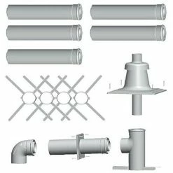 WOLF Paket C33x Für Konzentrische Luft-/Abgasführung In Schacht - DN 80/125 - In Edelstahl
