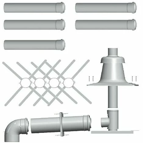 WOLF Paket C93x Für Abgasleitung In Schacht Weiß Steckbar - DN 80/125 - In Edelstahl 1 WOLF Paket C93x Für Abgasleitung In Schacht Weiß Steckbar - DN 80/125 - In Edelstahl