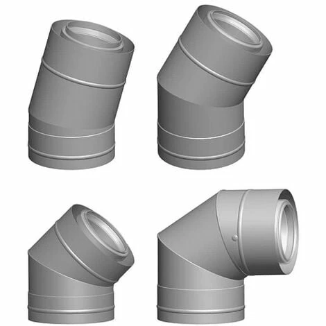 WOLF Luft-/Abgasrohr-Bogen Für LAS An Fassade - Edelstahl - DN 80/125 - 45° (Set Mit 2 Stk.) 1 WOLF Luft-/Abgasrohr-Bogen Für LAS An Fassade - Edelstahl - DN 80/125 - 45° (Set Mit 2 Stk.)