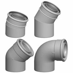 WOLF Luft-/Abgasrohr-Bogen Konzentrisch Weiß Steckbar - DN 80/125 - 30°