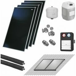 WOLF Solaranlage Mit 4 Stk. CFK-1 Kollektoren, SM2-2 Regelung Und Zubehör Zur Solaren Nachrüstung - 7700778W11