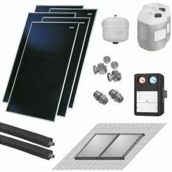 WOLF Solaranlage Mit 5 Stk. CFK-1 Kollektoren, SM1-2 Regelung Und Zubehör Zur Solaren Nachrüstung - 7700778W15