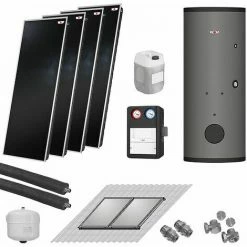 WOLF Solaranlage Mit 4 Stk. TopSon F3-1 Kollektoren, SM2-2 Regelung Und Solarspeicher SEM-1-500 - 7700965W12