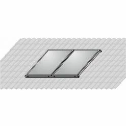 WOLF AluPlus Aufdach-Montage-Set Hochkant - Schiefer - Für 2 Kollektoren TopSon F3-1 / CFK-1 - 7701598