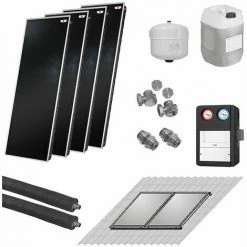 WOLF Solaranlage Mit 4 Stk. TopSon F3-1 Kollektoren, SM1-2 Regelung Und Zubehör Zur Solaren Nachrüstung - 7700965W09