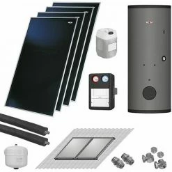 WOLF Solaranlage Mit 4 Stk. CFK-1 Kollektoren, SM2-2 Regelung Und Solarspeicher SEM-1-500