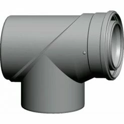 Wolf Revisions-T-Stück DN110/160 90Gr Für Luft-/Abgasrohr, Weiß, Steckbar